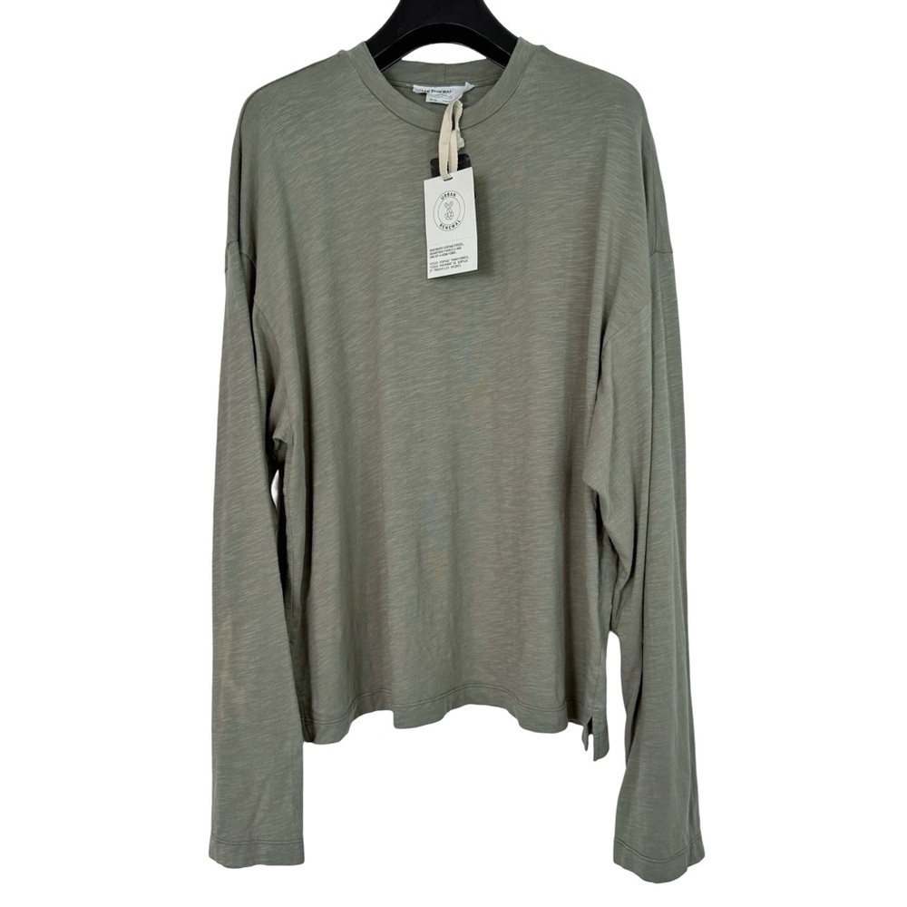 NWT URBAN RENEWAL x UO Olive Green Long Sleeve T-shirt Faded Bleached Arm M